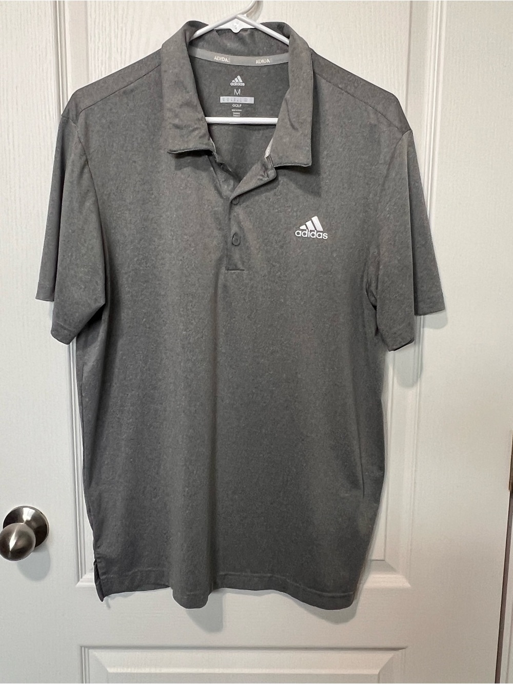 adidas Mens Golf Short-Sleeve Performance Polo Gray Size Medium